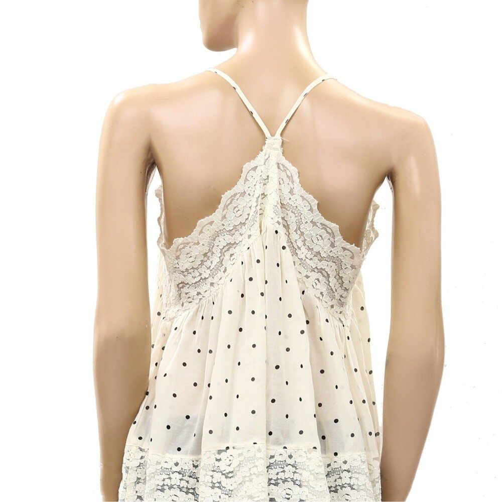 Intimately Free People Fiona Printed Cami Blouse Top Sleeveless Lace M 289534 - Picture 8 of 9